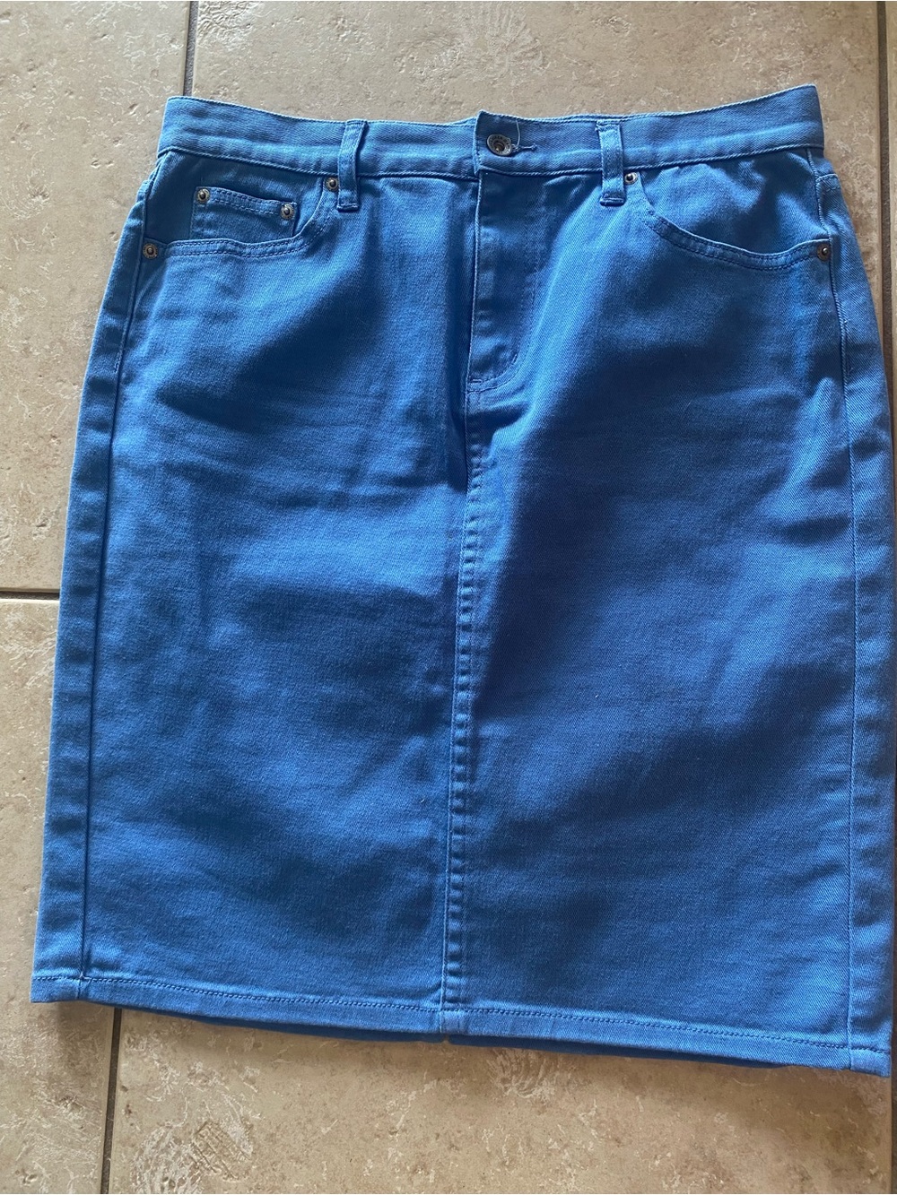 Ralph Lauren Vibrant Blue Denim Pencil Skirt